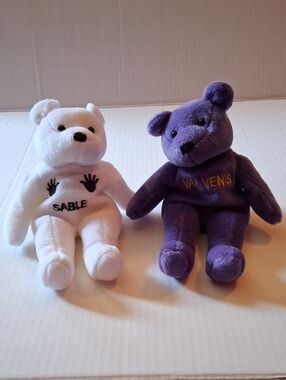 WWF Purple & White Collectible Bears Duo